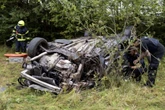 Schwerer Unfall auf A73: Citroën überschlägt sich mehrfach