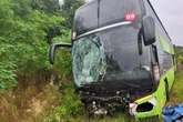 Reisebus kommt von Autobahn ab: Elf Verletzte