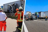 Drei Laster krachen auf A6 zusammen: Ein Fahrer tödlich verletzt