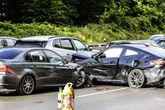 Massen-Karambolage auf deutscher Autobahn mit 14 Fahrzeugen