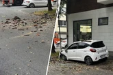 Böse Überraschung: Schornstein stürzt auf Auto