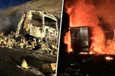 Inferno auf der A2: Lkw steht nach Unfall in Vollbrand