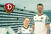 Stefan Kutschke darf es präsentieren! So sieht das neue Auswärtstrikot der SGD aus