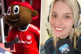 Reporterin zeigt Fußball-Maskottchen an: "Konnte seinen Schweiß spüren"