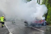 SUV prallt frontal gegen Baum: Fahrer stirbt in brennendem Auto