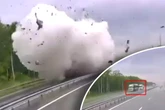 Explosion auf Autobahn: Gaslaster bei Unfall völlig zerfetzt