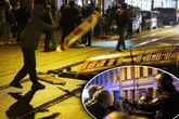 Demonstration auf der Eisenbahnstraße: Barrikade angezündet