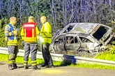 Horror-Unfall auf der Autobahn: Opfer verbrennt in Mercedes