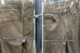 Frau findet Jeans im Secondhand-Laden: Als sie die Hose umdreht, fallen ihr fast die Augen aus dem Kopf
