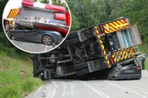 US-Löschfahrzeug kracht auf A8 auf Auto: Vier Menschen verletzt