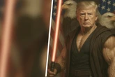 Mit prallen Muskeln und Lichtschwert: Trump zeigt sich als "Star Wars"-Kämpfer