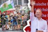 Olaf Scholz in Chemnitz: Lautstarker Protest auf dem Neumarkt