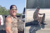 MMA-Kämpfer ringt Alligator barfuß auf der Autobahn nieder