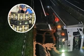 Bierlaster auf A10 umgekippt: Strecke einen ganzen Tag lang gesperrt
