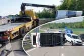 Ärger auf der A13: Wohnanhänger gerät ins Schlingern und kippt um