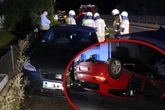 Crash in Heidelberg: VW überschlägt sich und bleibt auf dem Dach liegen