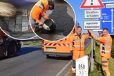 Weil Sachsens Staatsstraßen verfallen: Landrat protestiert mit Warnschild-Aktion