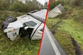 A4 bei Dresden-Nord dicht! Kleinlaster schleudert von Autobahn und kippt um