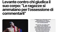Levante: “Non sono anoressica, dovete smetterla di commentare i corpi delle donne”