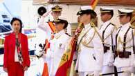 La Princesa Leonor, abanderada en la jura de bandera a bordo de Elcano 38 años después de que lo hiciera el Rey Felipe