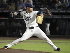 Rays pitcher carted off field after foul ball strikes him in dugout