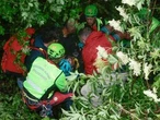 Italian cyclist hospitalized at Giro d'Italia after crashing off 50-foot hill