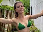 Eugenie Bouchard shows off green thumb in sexy green bikini