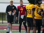 Veteran quarterback Bo-Levi Mitchell taking snaps at Hamilton Tiger-Cats camp