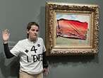 Cimate activist in Paris stuck protest poster on Monet’s ’Poppy Field’