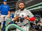 Blue Jays' Vladimir Guerrero Jr. swaps autographed ball for Maple Leafs hat with fan