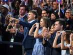 'THAT'S MY DAD!': Teenager Gus Walz tearfully cheers on father Tim at DNC