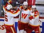 Flames prospects Rory Kerins and Jakob Pelletier form dynamic duo for Wranglers