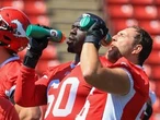 Offensive linemen in Calgary Stampeders camp: Battle on to fill big centre void