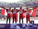 Canadian men win gold with shocking 4x100-metre relay upset at 2024 Olympics