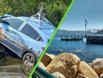 Ningún auto de Google Maps fue apedreado por "atraer huracanes" en Acapulco: la foto es de un accidente en 2023 y no fue en México 