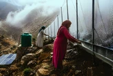 Mientras los pueblos se secan, las mujeres en Marruecos   
suben a las montañas para capturar niebla: la convierten en agua potable 