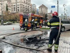 Під КМДА підпалили шини, поліція заявила про затримання. Фото