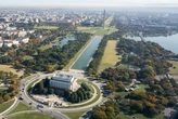 Trump wanted the Reflecting Pool ‘American flag blue.' Algae is turning it green.