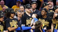 Watch: Thunder player's baby amusingly knocked out on NBA Finals podium