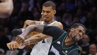 Victor Wembanyama ejected in Spurs-Wolves Game 4 for elbow, Flagrant 2 foul