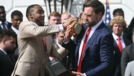 Fumble! JD Vance drops Ohio State football team's championship trophy at White House