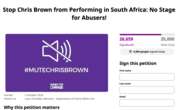 Cancel Chris Brown Concerts, Demand South African Activists