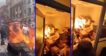 (VIDEO) Paro de la CNTE se ‘prende’: Maestros de la CETEG incendian edificio del SNTE durante protestas 