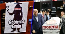 ¡El gobierno te espía! PRI y PAN protestan con lonas y ataúdes contra ley de Telecomunicaciones 
