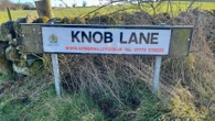 We live on Knob Lane - people pose next to sign but same thing always happens