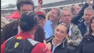 Comedian given death stare after body-checking Lewis Hamilton at British GP