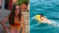 Haaland's girlfriend Isabel frolics in water in bikini as pair relax on holiday