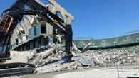 European stadium undergoing huge redevelopment as stand demolished in refurb