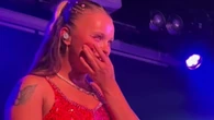 JoJo makes Chris Hughes blush with cute tribute as he watches her perform