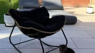 The ultimate garden glow up using Temu buys, including a luxe rocking chair